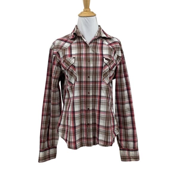 Cowgirl Hardware Shirt Womens XL Extra Large Pearl Snap Buttons Western Pocket - Picture 1 of 12